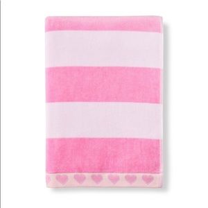 Stoney Clover Lane x Target - Pink & White Striped Beach Towel with Hearts